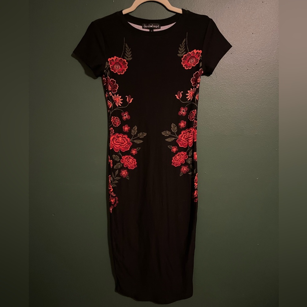 Small Floral Print Midi-Dress